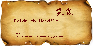 Fridrich Uriás névjegykártya